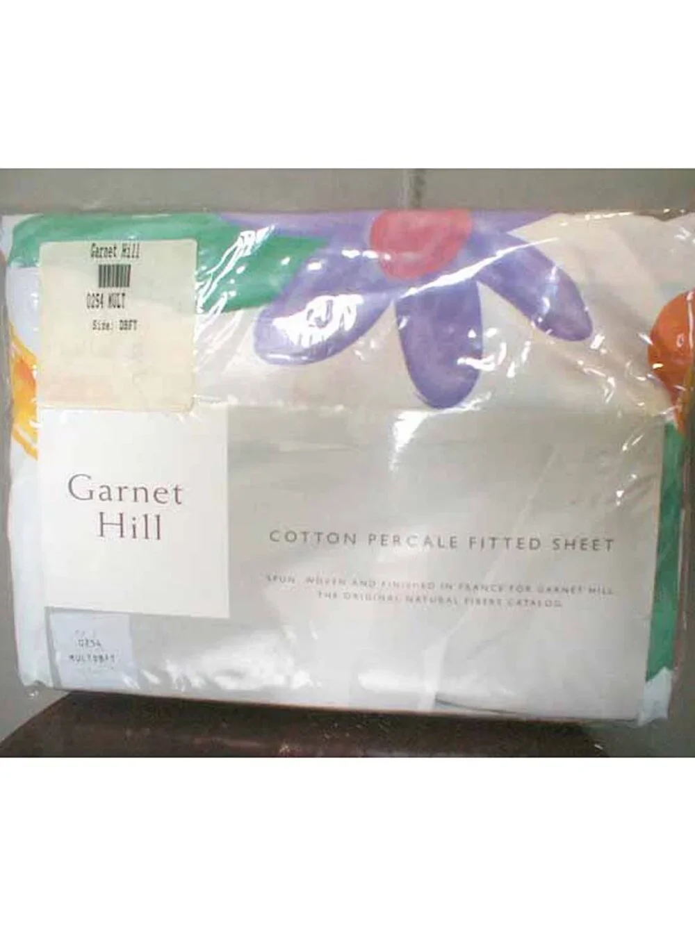 NEW Vintage Garnet Hill Sheet! Fitted Double (Full) White Floral  Made in France